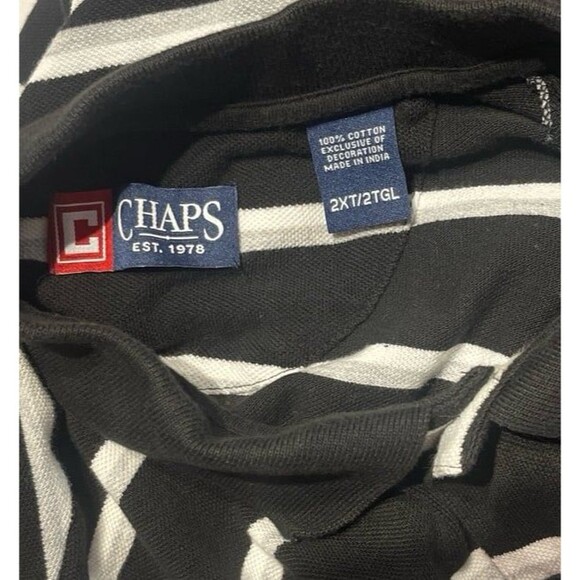 Chaps Polo Shirt Size 2XT Black/White/Gray - Picture 4 of 5